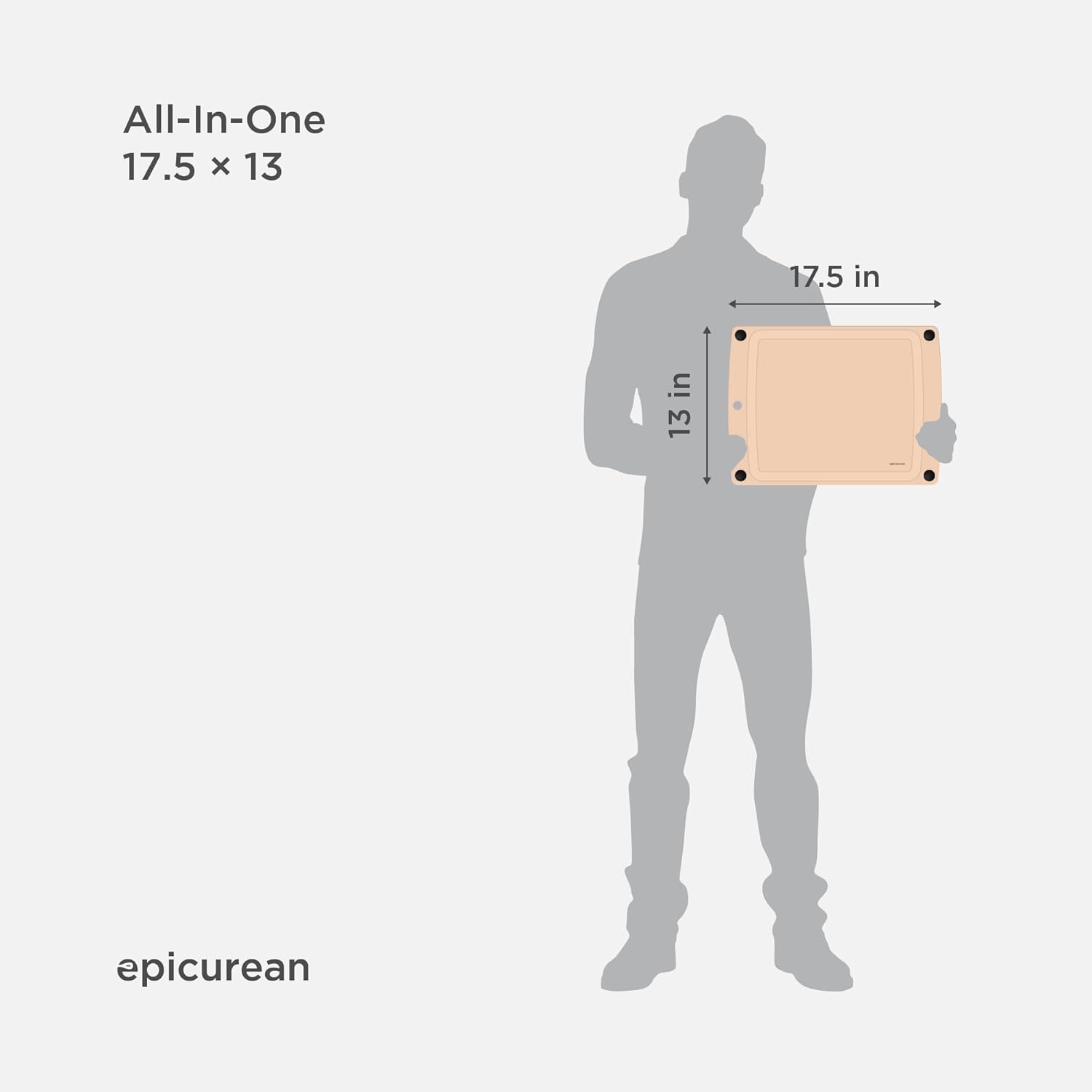 Epicurean All-In-One Cutting Board with Non-Slip Feet and Juice Groove, 17.5" × 13", Natural/Black - Image 3