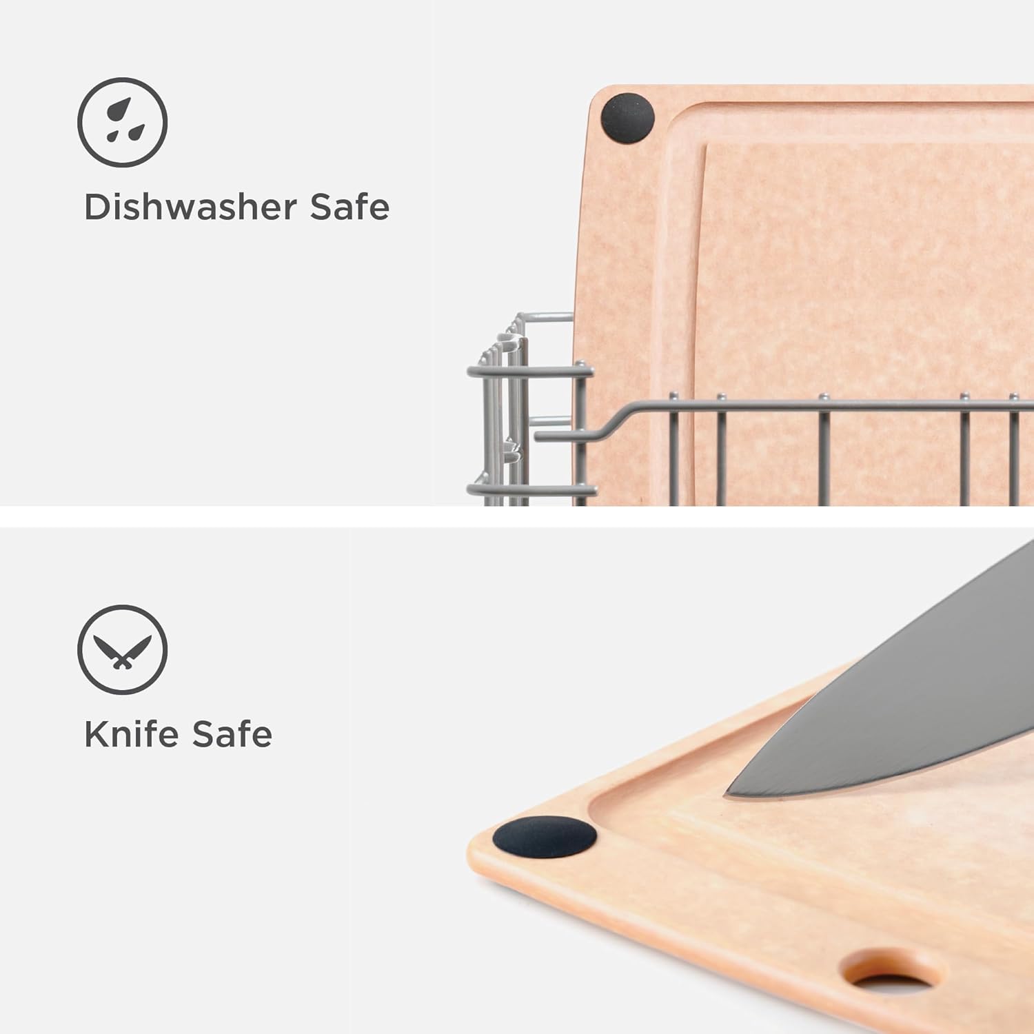 Epicurean All-In-One Cutting Board with Non-Slip Feet and Juice Groove, 17.5" × 13", Natural/Black - Image 4